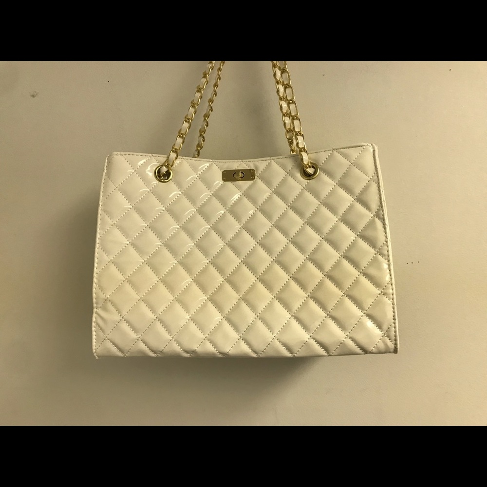 White and gold purse